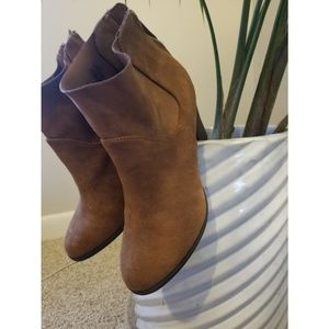 Brown Faux Suede Booties NWT